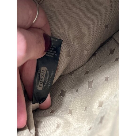 Fossil Metallic Gold Leather Double-Sided Messenger Bag - Picture 5 of 13